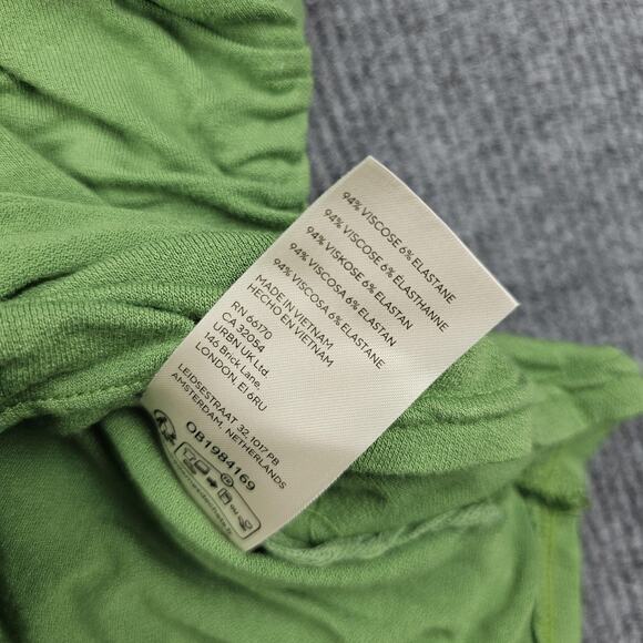 Free People Top Womens XL Dancing In The Sand Ruched Festival Asymmetrical Green - Picture 5 of 6